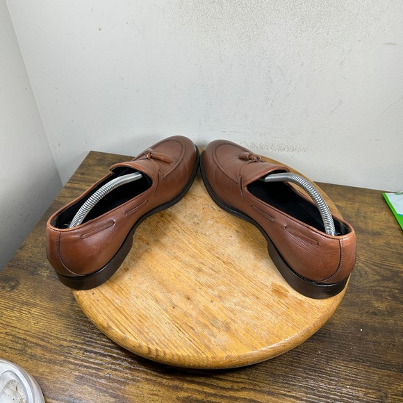 Brooks Brothers Brown Leather Tassel Loafer Shoes Made in Italy Size 8.5 main image 4